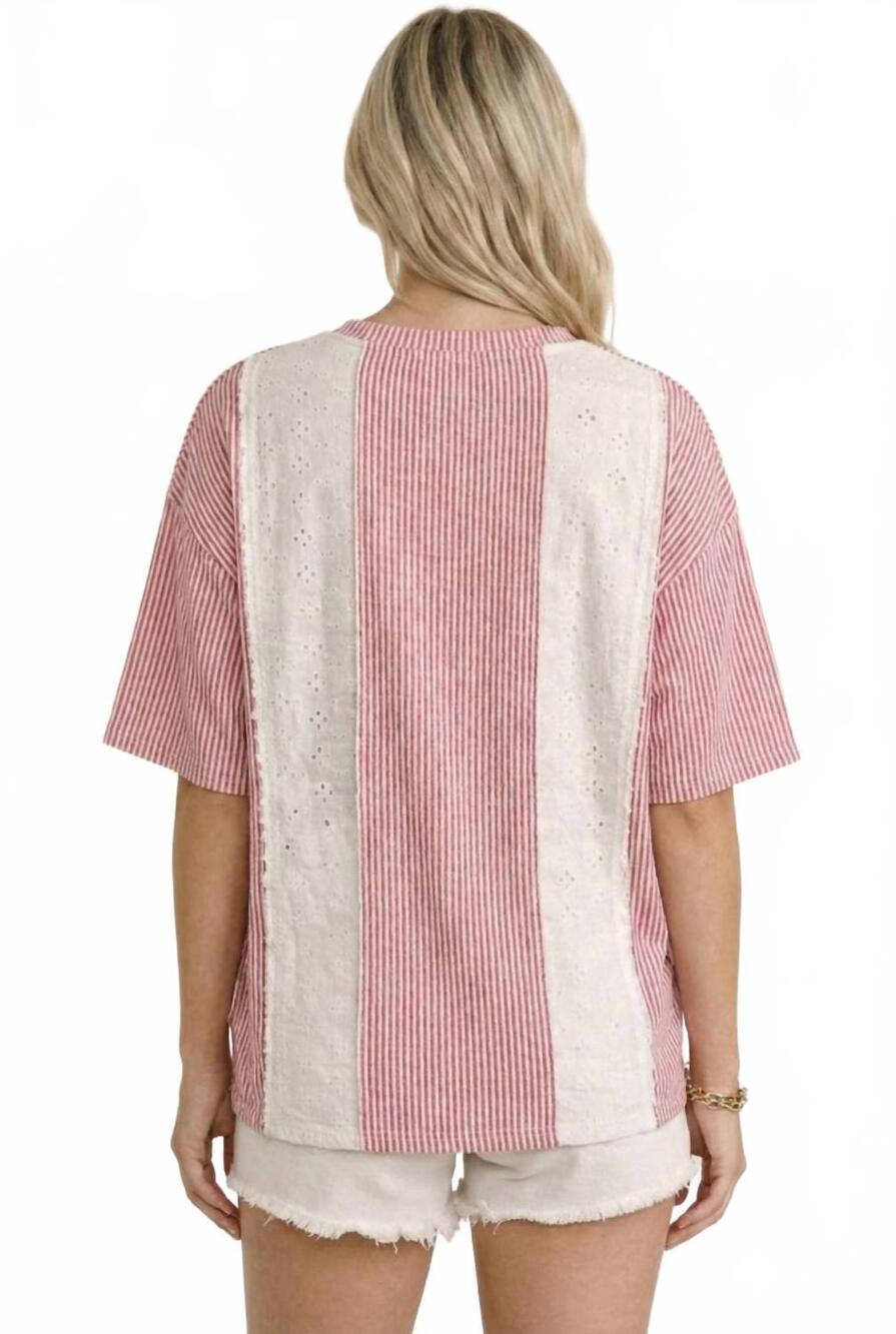 NEW KORI americana patriotic top in red-and-white striped - Picture 3 of 5